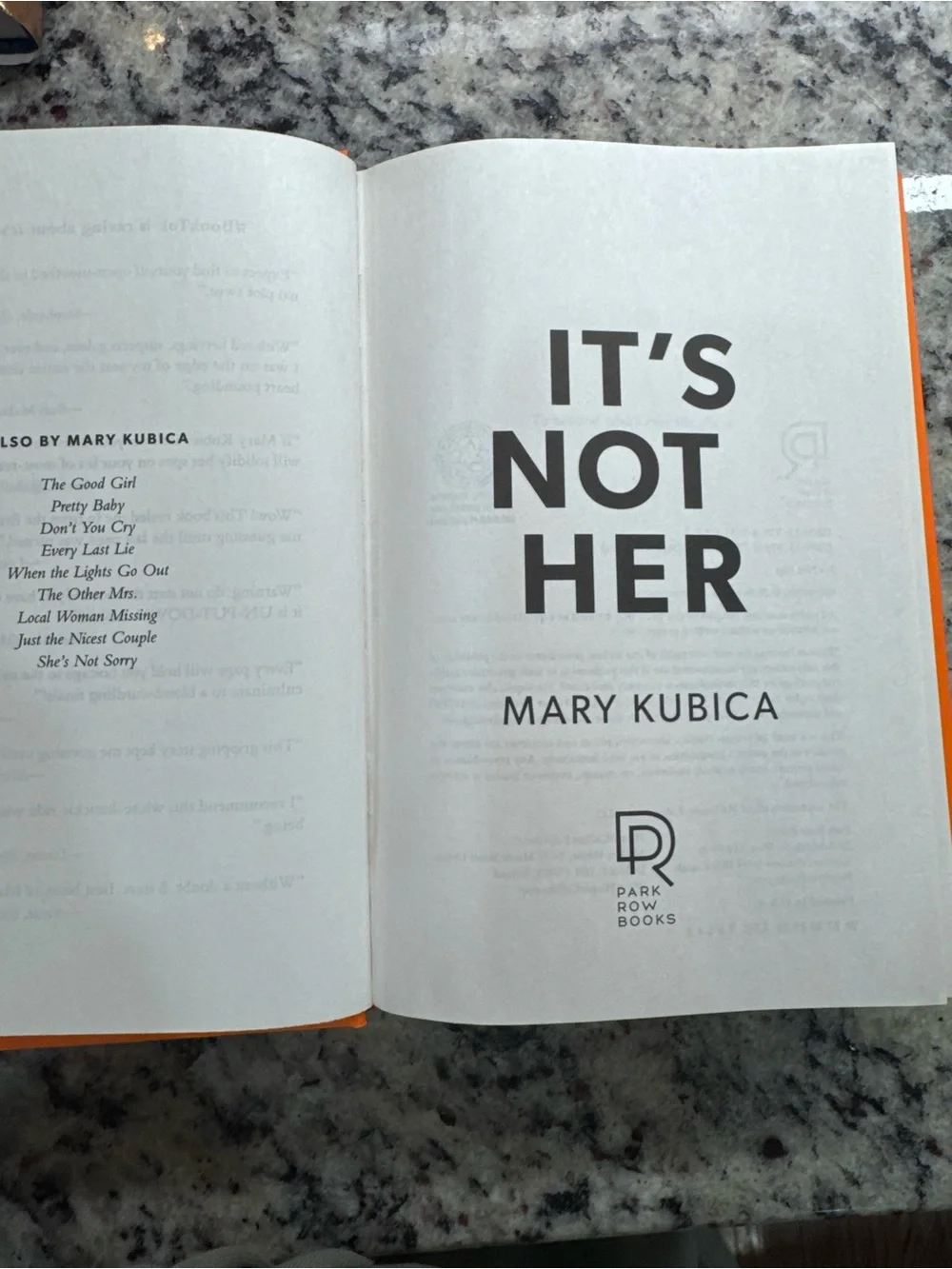 Orange Hardcover Book - It's Not Her
